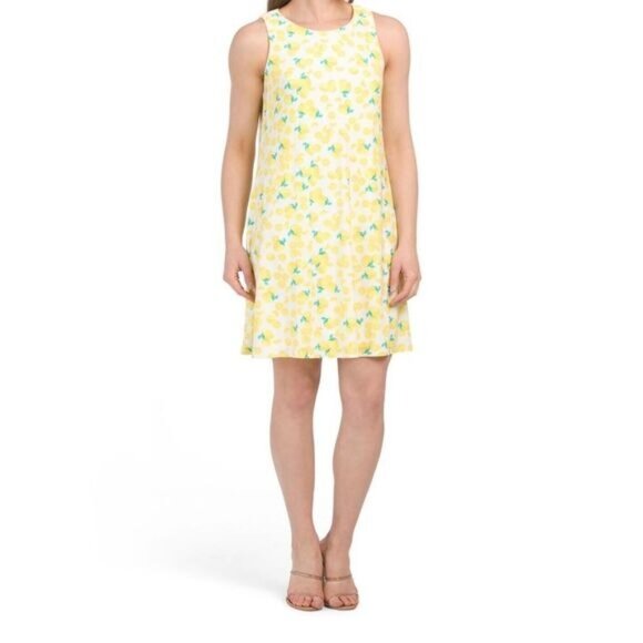 Pappagallo Dresses & Skirts - PAPPAGALLO Women Gwen Live Gives You Lemons Swing Print Dress‎ size M Yellow,NEW